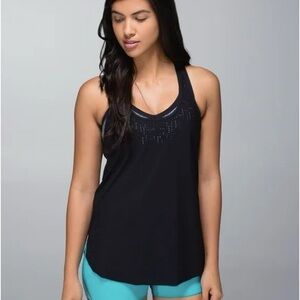 LULULEMON athletica | women's small singlet racer back lasercut black tank top